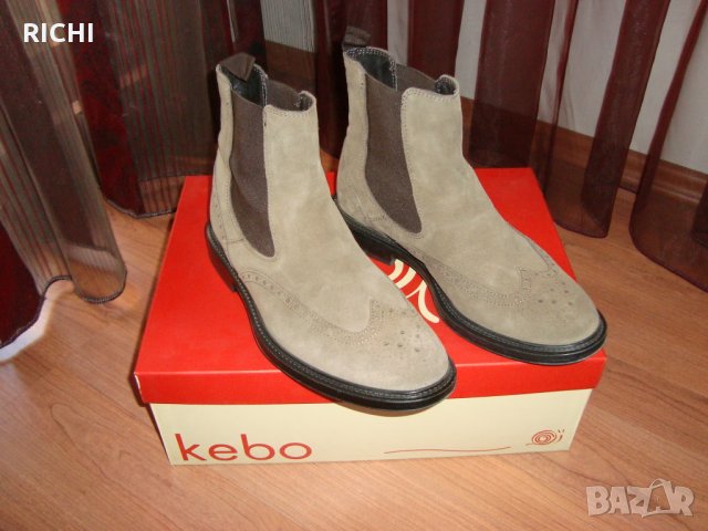 Kebo-боти естествен велур/кожа, снимка 3 - Мъжки боти - 30410476