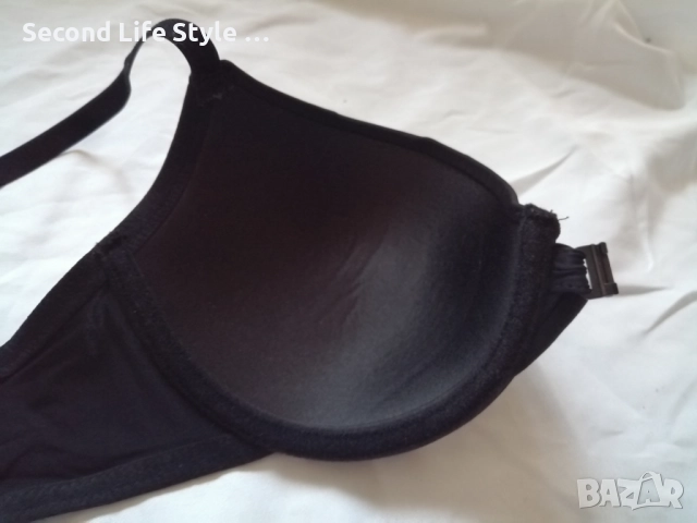 80B изчистен черен сутиен със закопчаване отпред, снимка 11 - Бельо - 52922860