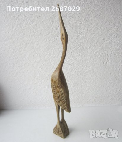 41 см висока стара Дървена фигура, дърворезба  водна птица, снимка 6 - Статуетки - 31999522