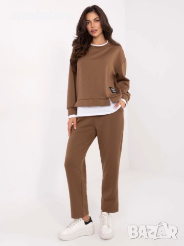 Дамски ежедневен комплект от две части с бяла вложка, 3цвята , снимка 6 - Комплекти - 52861119