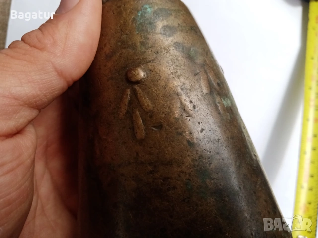 Стар бронзов чан ,голям,тюмбелек,хлопка,звънец,, снимка 5 - Антикварни и старинни предмети - 54204840