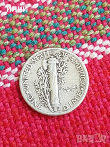 Сребърна монета дайм 1944, снимка 2 - Нумизматика и бонистика - 54313103