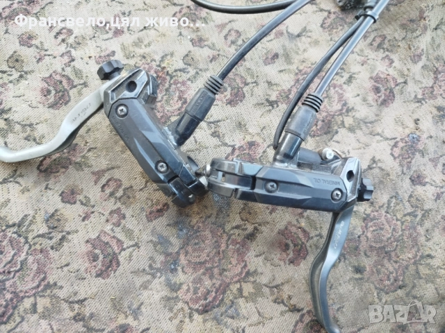 Хидравлични спирачки за велосипед колело Shimano deore bl m 595, едната с опция Ел спирачка 