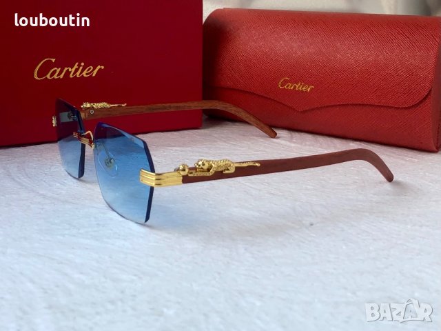 Cartier висок клас слънчеви очила Мъжки Дамски слънчеви с дървени дръжки, снимка 12 - Слънчеви и диоптрични очила - 40539942