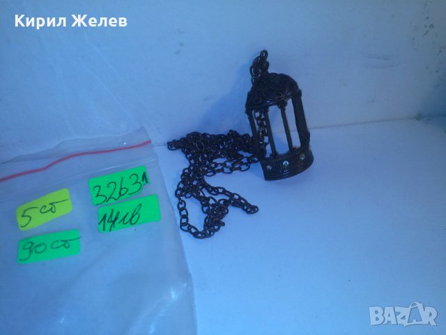 БРОНЗОВ МЕДАЛЬОН СТАТУЕТКА КАФЕЗ за ПТИЧКИ с КАМЪНИ и ВЕРИЖКА 32631, снимка 6 - Колиета, медальони, синджири - 29825557