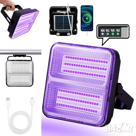 UV LED 100W акумулаторен прожектор, снимка 4 - Лед осветление - 52910711