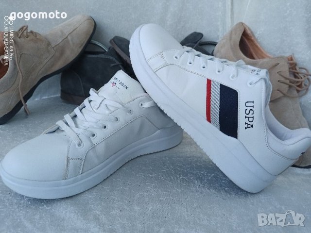 Кецове Като нови мъжки бели, спортни обувки U.S. Polo Assn®, снимка 4 - Кецове - 44450796