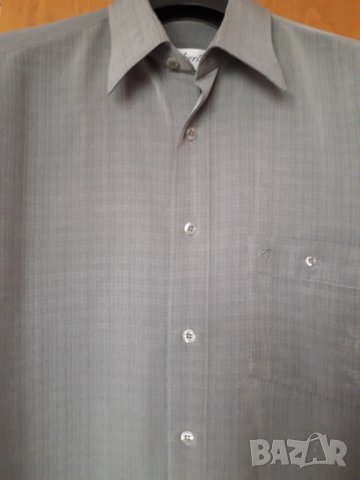 Мъжка риза с дълъг ръкав Brothers classic сива голям размер, снимка 4 - Ризи - 29494430