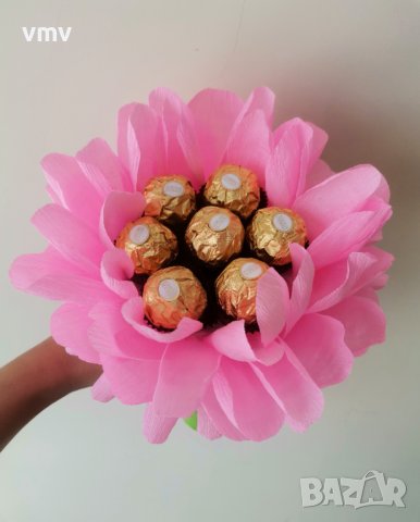 Букет бонбони фереро , снимка 8 - Изкуствени цветя - 42086737