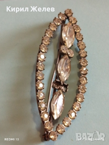 СТАРА БРОШКА УКРАСЕНА с КРИСТАЛИ ЦИРКОН СТИЛ ПОДНЕСЕН АРИСТОКРАТИЧНО 52265, снимка 6 - Други - 52569743