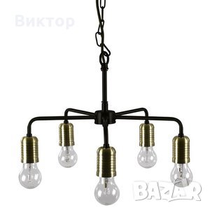 Стилна метална лампа с  пет глави от GG, снимка 2 - Лампи за таван - 32069991