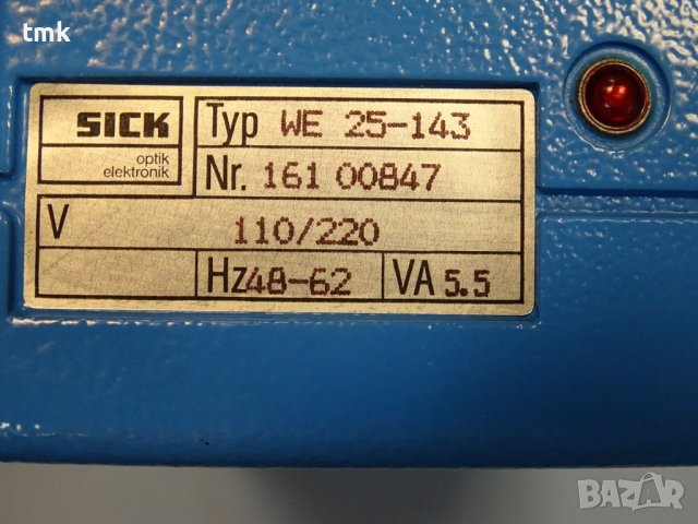 фотоелектричен сензор SICK WE 25-143 photoelectric sensor 110-220V, 48-62Hz, снимка 5 - Резервни части за машини - 37247365