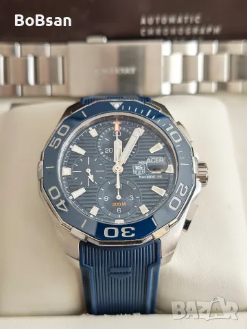 TAG Heuer Aquaracer Calibre 16 Automatic Chronograph Blue Dial, снимка 2 - Мъжки - 56326860