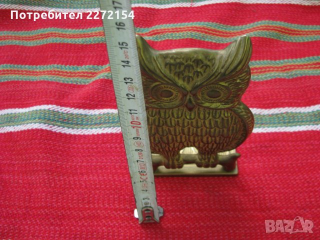 Бронзова сова бухал на стойка, снимка 4 - Антикварни и старинни предмети - 35238304