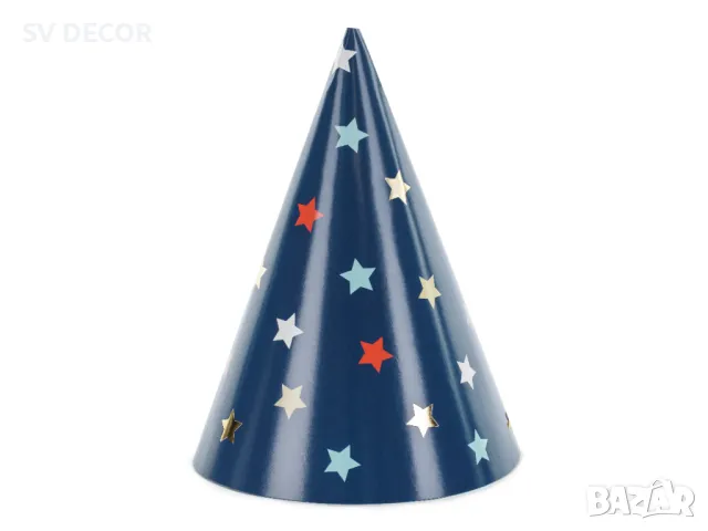 Парти Шапки на Звездички, тъмно синьо (6бр./оп