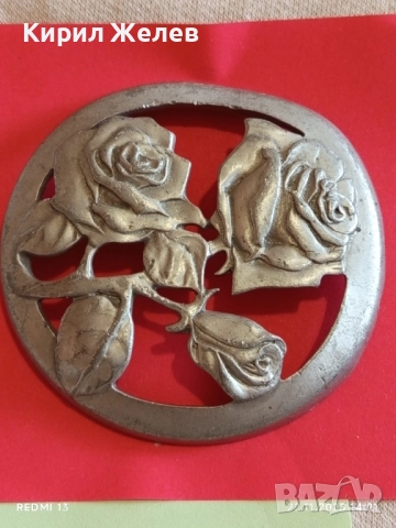 ВИНТИДЖ КАНАДСКИ КАПАК за СТЪКЛЕНА КУПИЧКА от КАЛАЙ с РОЗИ 52150