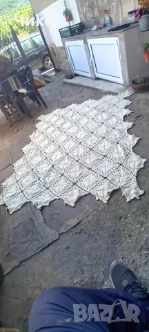 2бр стари ръчно плетени ретро покривки