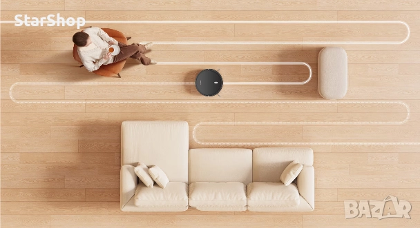 Робот прахосмукачка Xiaomi E5 EU 2000Pa, 400 мл, черен, снимка 3 - Прахосмукачки - 52028017