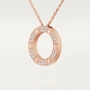CARTIER Love Rose Gold Large Paved Diamonds Pendant Дамскo Колие, снимка 10