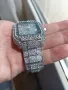 Уникален Часовник Cartier Картие All Diamonds Crystals Copy Унисекс Мъжки дамски Римски цифри , снимка 6