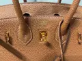 Кафява чанта Hermes Birkin 25 gold on gold, снимка 13