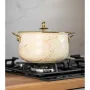 Тенджера Goldmann GM 8017-26B, 26см., Емайл, Индукция, Бял/Старо злато, снимка 3