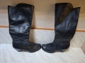 черни кожени високи ботуши на ток номер 39 с цип , снимка 2