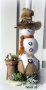 Снежен човек на кръг от бреза, снимка 1 - Коледни подаръци - 38538767