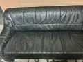 Черен кожен диван, снимка 3