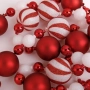 Коледен гирлянд Candy с червени и бели топки-200 см./Коледен гирлянд/Коледна украса/украса за Коледа, снимка 2