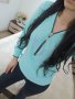 Тюркоазена блузка, S/M размер, снимка 1 - Блузи с дълъг ръкав и пуловери - 30533306