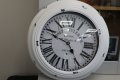 Бял ретро стенен часовник, снимка 1 - Стенни часовници - 40491660