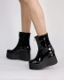 Боти на платформа - черен лак - LT40 , снимка 2