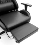 Геймърски стол с прибираща се подложка за крака и функция за масаж - черен, снимка 8