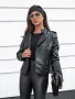 Дамско кожено байкърско яке RAVENIX, снимка 1