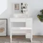 vidaXL Тоалетка с огледало, бяла, 86,5x35x136 см, снимка 2