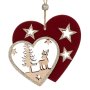 5 броя Дървени коледни висулки за елха, Две сърца, 11см, снимка 3