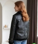 Дамско зимно модерно кожено яке , снимка 2