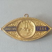 Членска значка. Sandown park 1931. England. Значка за членове на конни надбягвания. Парк. Англия, снимка 1 - Антикварни и старинни предмети - 40609851