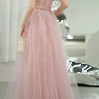 Розова бална рокля с цветя, снимка 3 - Рокли - 44252885