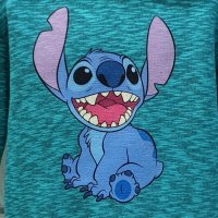 Нов детски суичър с дигитален печат Стич (Stitch) в цвят зелен меланж, снимка 2 - Детски анцузи и суичери - 38995993