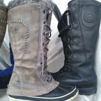КАТО НОВИ  водоустойчиви апрески SOREL® Snow Boots original, 35 - 36 топли боти,100% естествена кожа, снимка 7 - Дамски апрески - 39618929