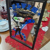 Красиво антикварно колекционерско рекламно огледало Елвис Пресли , снимка 1 - Антикварни и старинни предмети - 42480363