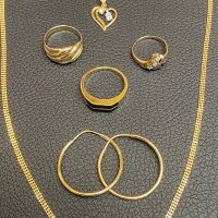 Златни обеци пръстен висулка ланче гривна 14 k 585 gold zlato, снимка 2 - Колиета, медальони, синджири - 35562029