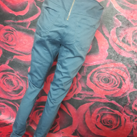 Синьо-лилави панталони тип дънки с висока талия Л, снимка 2 - Дънки - 36559171