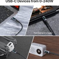 SOOPII USB 4 кабел с LED дисплей, Поддържа 8K видео, 40 Gbps трансфер на данни, 240 W, снимка 8 - Кабели и адаптери - 42284699