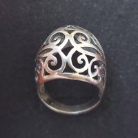 Стар масивен сребърен пръстен, ръчна изработка / проба 925 , снимка 4 - Пръстени - 29849726