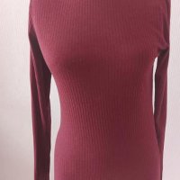 Блуза/поло рипс цвят бордо - 10,00лв., снимка 3 - Блузи с дълъг ръкав и пуловери - 31943464