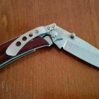 Джобен нож с дървени чирени, снимка 4 - Ножове - 42273759