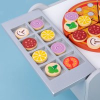 Топ артикул! Дървена детска фурна с пица 2в1 за симулации и игра, снимка 7 - Образователни игри - 36660122